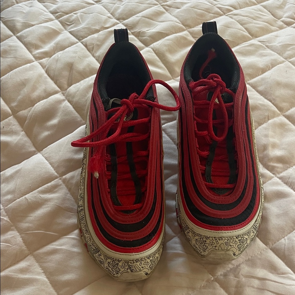Stylish Red and Black Kids Sneakers